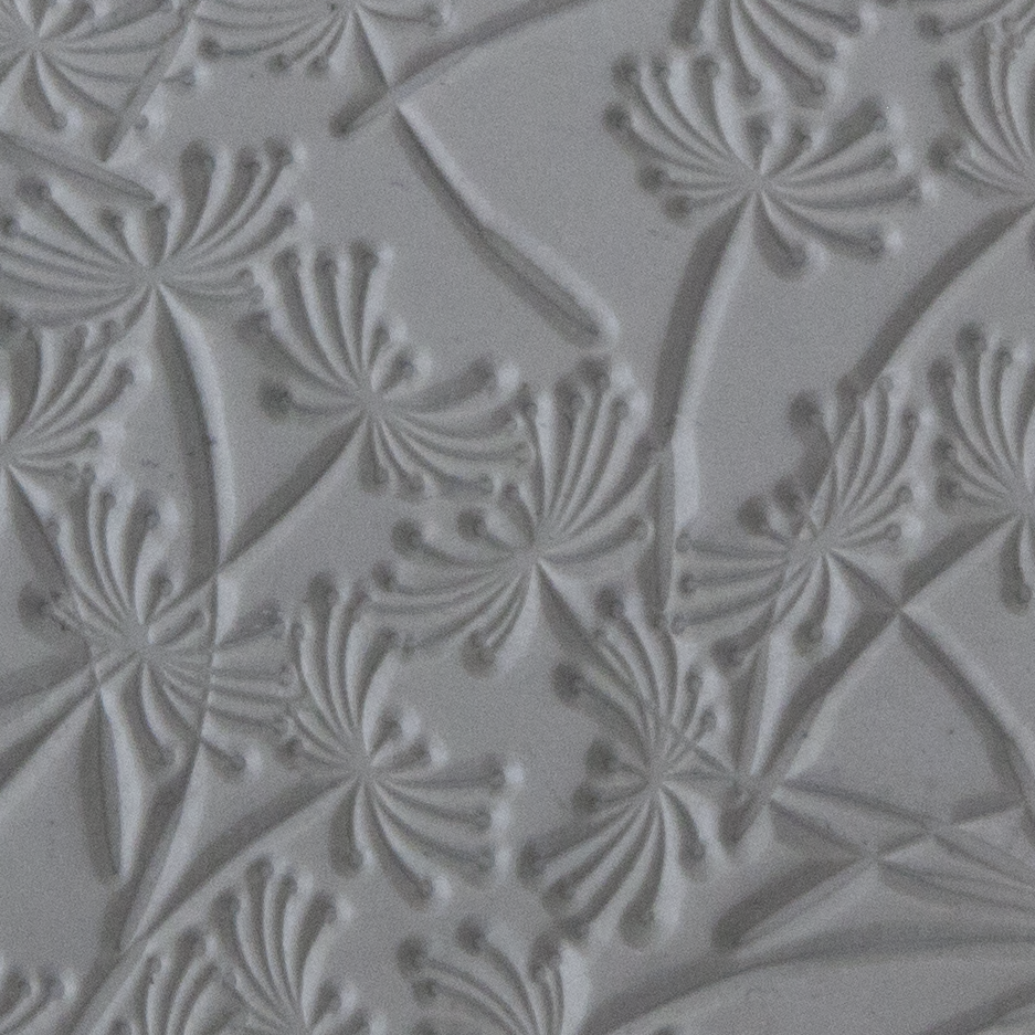 Texture Tile - Dandelion Wish sample rolled into clay