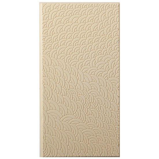 Texture Tile - Scaled Fineline. Beige Texture Tiles are flexible, washable and can be used with any soft clay. Spritz with CoolSlip or dust on Dry Powder Release for stick-free impressions when using metal clay and polymer clay.