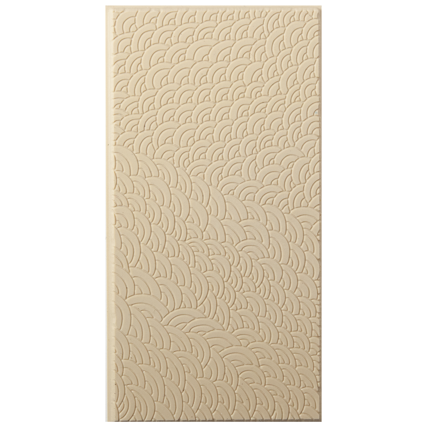 Texture Tile - Scaled Fineline. Beige Texture Tiles are flexible, washable and can be used with any soft clay. Spritz with CoolSlip or dust on Dry Powder Release for stick-free impressions when using metal clay and polymer clay.