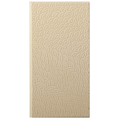 Texture Tile - Scaled Fineline. Beige Texture Tiles are flexible, washable and can be used with any soft clay. Spritz with CoolSlip or dust on Dry Powder Release for stick-free impressions when using metal clay and polymer clay.