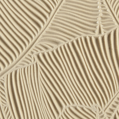 Texture Tile - Jungle Leaves. Beige Texture Tiles are flexible, washable and can be used with any soft clay. Spritz with CoolSlip or dust on Dry Powder Release for stick-free impressions when using metal clay and polymer clay.