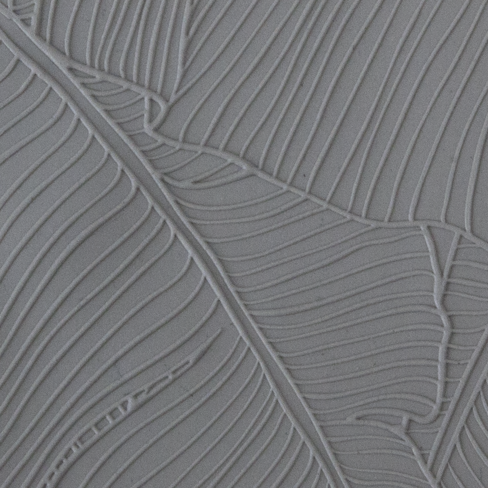 Texture Tile - Jungle Leaves Fineline sample rolled into clay