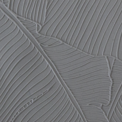 Texture Tile - Jungle Leaves Fineline sample rolled into clay