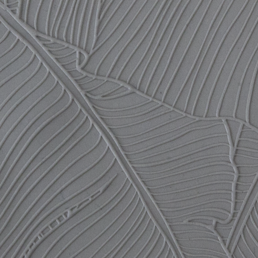 Texture Tile - Jungle Leaves Fineline sample rolled into clay