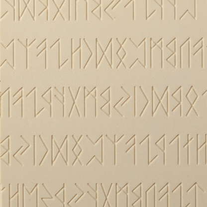 Texture Tile - Cave Writing Embossed. Beige Texture Tiles are flexible, washable and can be used with any soft clay. Spritz with CoolSlip or dust on Dry Powder Release for stick-free impressions when using metal clay and polymer clay.