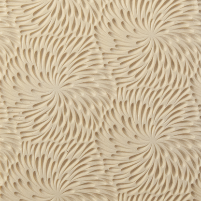 Texture Tile - Fireworks Fineline. Beige Texture Tiles are flexible, washable and can be used with any soft clay. Spritz with CoolSlip or dust on Dry Powder Release for stick-free impressions when using metal clay and polymer clay.