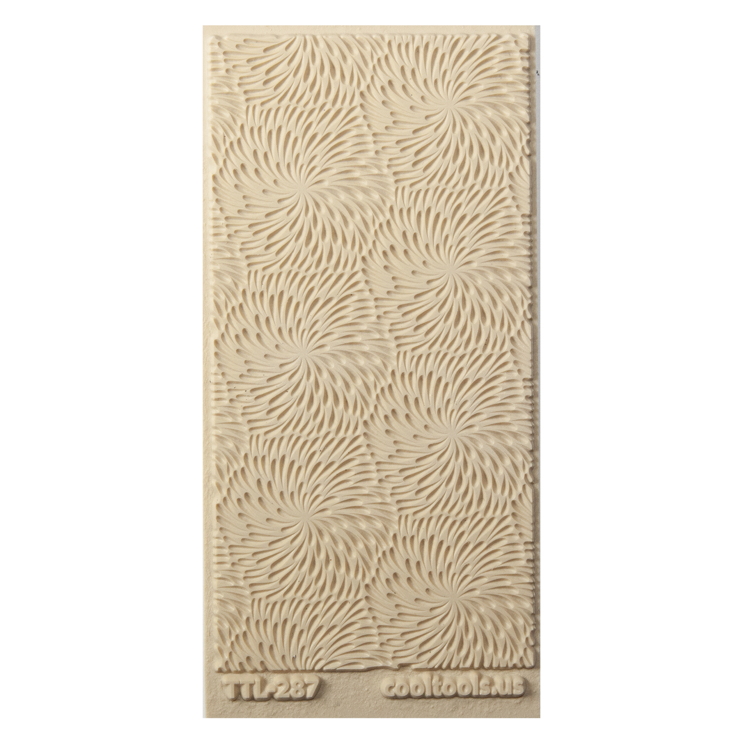 Texture Tile - Fireworks Fineline. Beige Texture Tiles are flexible, washable and can be used with any soft clay. Spritz with CoolSlip or dust on Dry Powder Release for stick-free impressions when using metal clay and polymer clay.