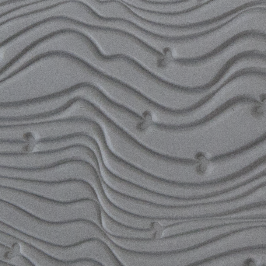 Texture Tile - Hearts on the Line sample rolled into clay