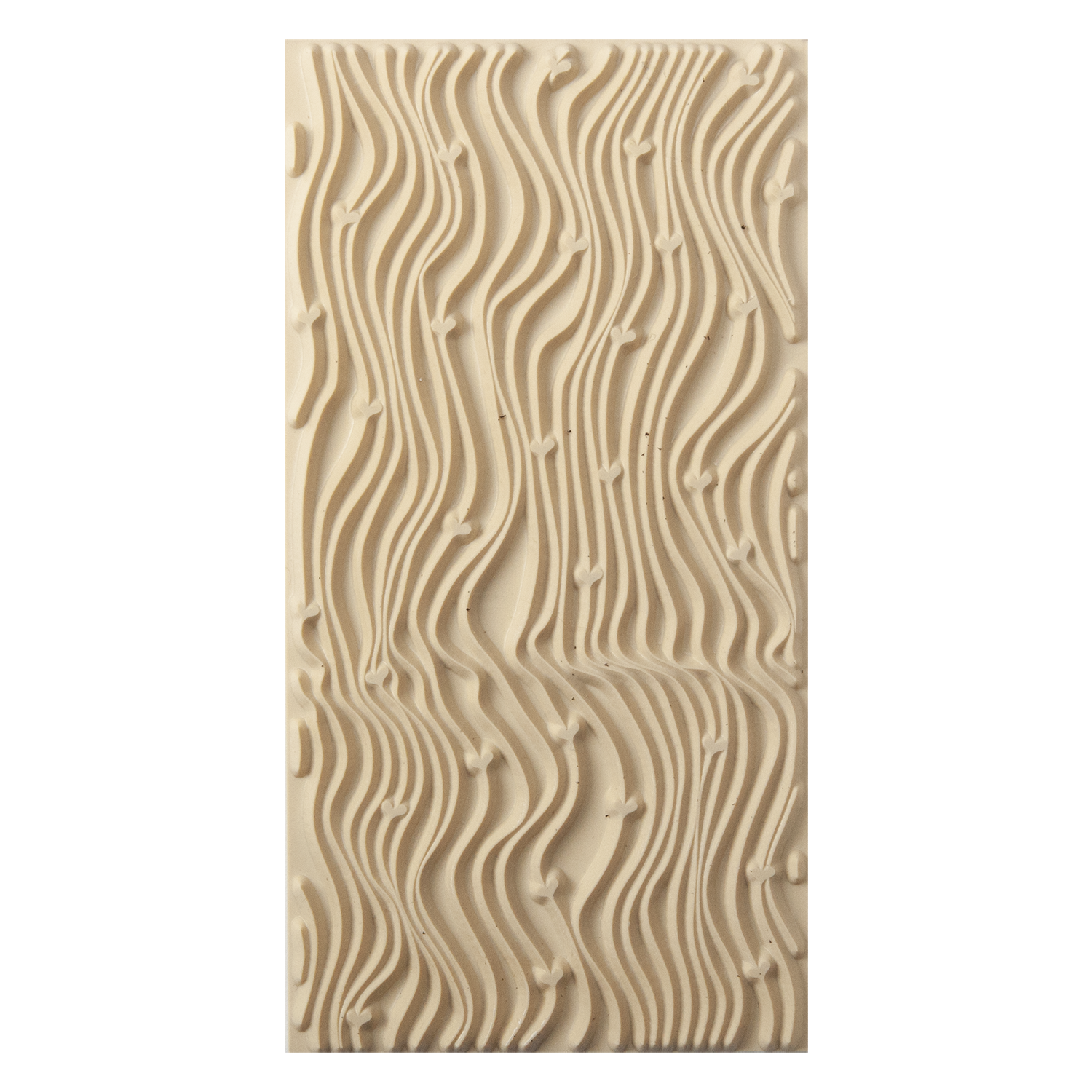 Texture Tile - Hearts on the Line. Beige Texture Tiles are flexible, washable and can be used with any soft clay. Spritz with CoolSlip or dust on Dry Powder Release for stick-free impressions when using metal clay and polymer clay.