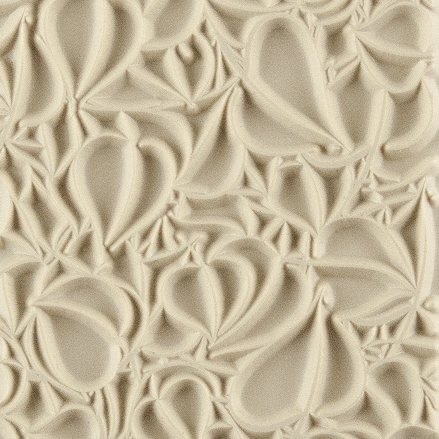 Texture Tile - Fall in Love. Beige Texture Tiles are flexible, washable and can be used with any soft clay. Spritz with CoolSlip or dust on Dry Powder Release for stick-free impressions when using metal clay and polymer clay.
