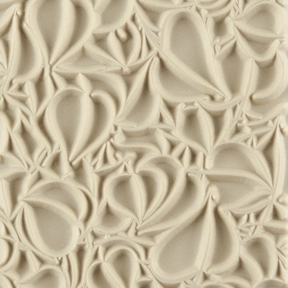 Texture Tile - Fall in Love. Beige Texture Tiles are flexible, washable and can be used with any soft clay. Spritz with CoolSlip or dust on Dry Powder Release for stick-free impressions when using metal clay and polymer clay.