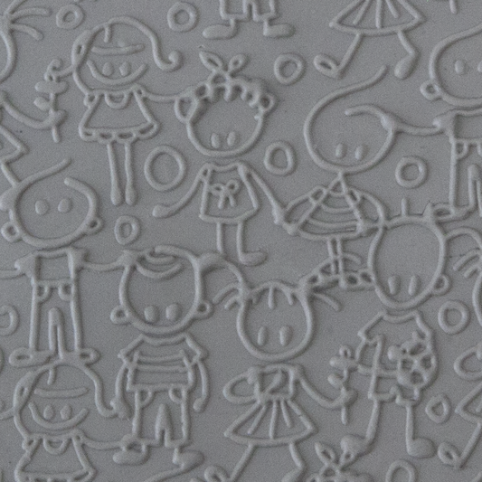 Texture Tile - Stick Together Embossed sample rolled into clay