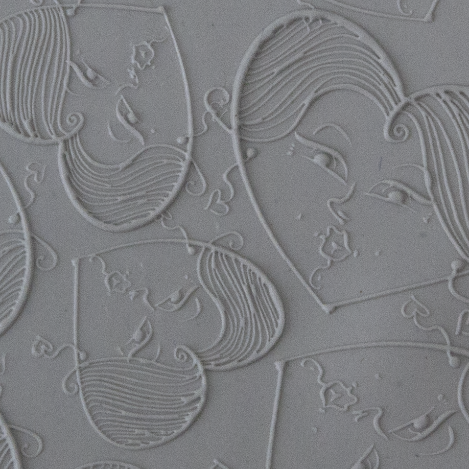 Texture Tile - Gimme Lovin' Fineline sample rolled into clay