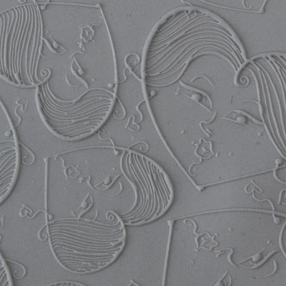 Texture Tile - Gimme Lovin' Fineline sample rolled into clay