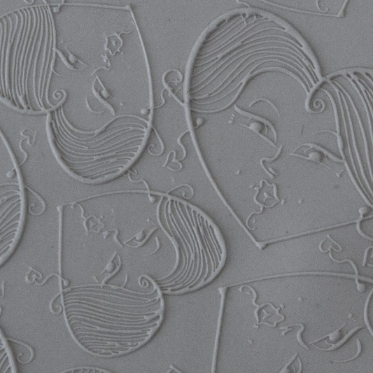 Texture Tile - Gimme Lovin' Fineline sample rolled into clay