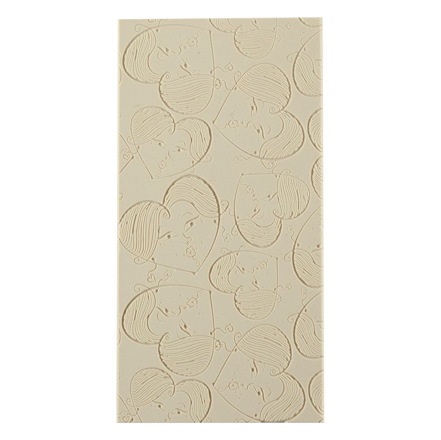 Texture Tile - Gimme Lovin' Fineline. Beige Texture Tiles are flexible, washable and can be used with any soft clay. Spritz with CoolSlip or dust on Dry Powder Release for stick-free impressions when using metal clay and polymer clay.