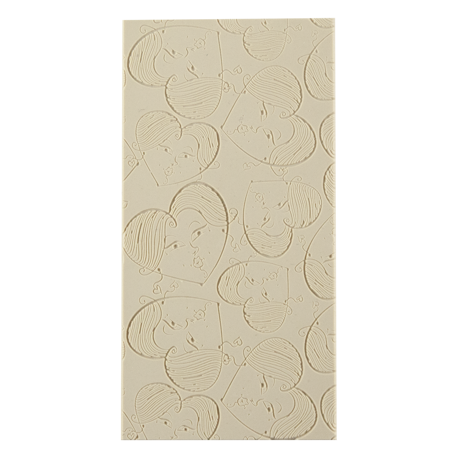 Texture Tile - Gimme Lovin' Fineline. Beige Texture Tiles are flexible, washable and can be used with any soft clay. Spritz with CoolSlip or dust on Dry Powder Release for stick-free impressions when using metal clay and polymer clay.