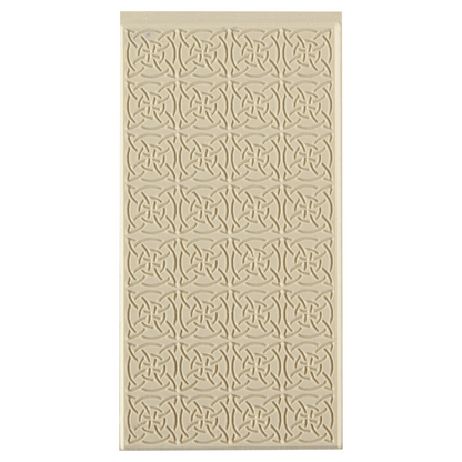 Texture Tile - Celtic Squares. Beige Texture Tiles are flexible, washable and can be used with any soft clay. Spritz with CoolSlip or dust on Dry Powder Release for stick-free impressions when using metal clay and polymer clay.