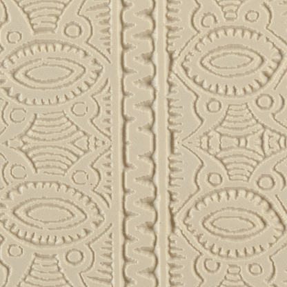 Texture Tile - Batik Block. Beige Texture Tiles are flexible, washable and can be used with any soft clay. Spritz with CoolSlip or dust on Dry Powder Release for stick-free impressions when using metal clay and polymer clay.
