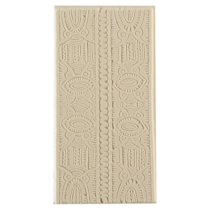 Texture Tile - Batik Block. Beige Texture Tiles are flexible, washable and can be used with any soft clay. Spritz with CoolSlip or dust on Dry Powder Release for stick-free impressions when using metal clay and polymer clay.