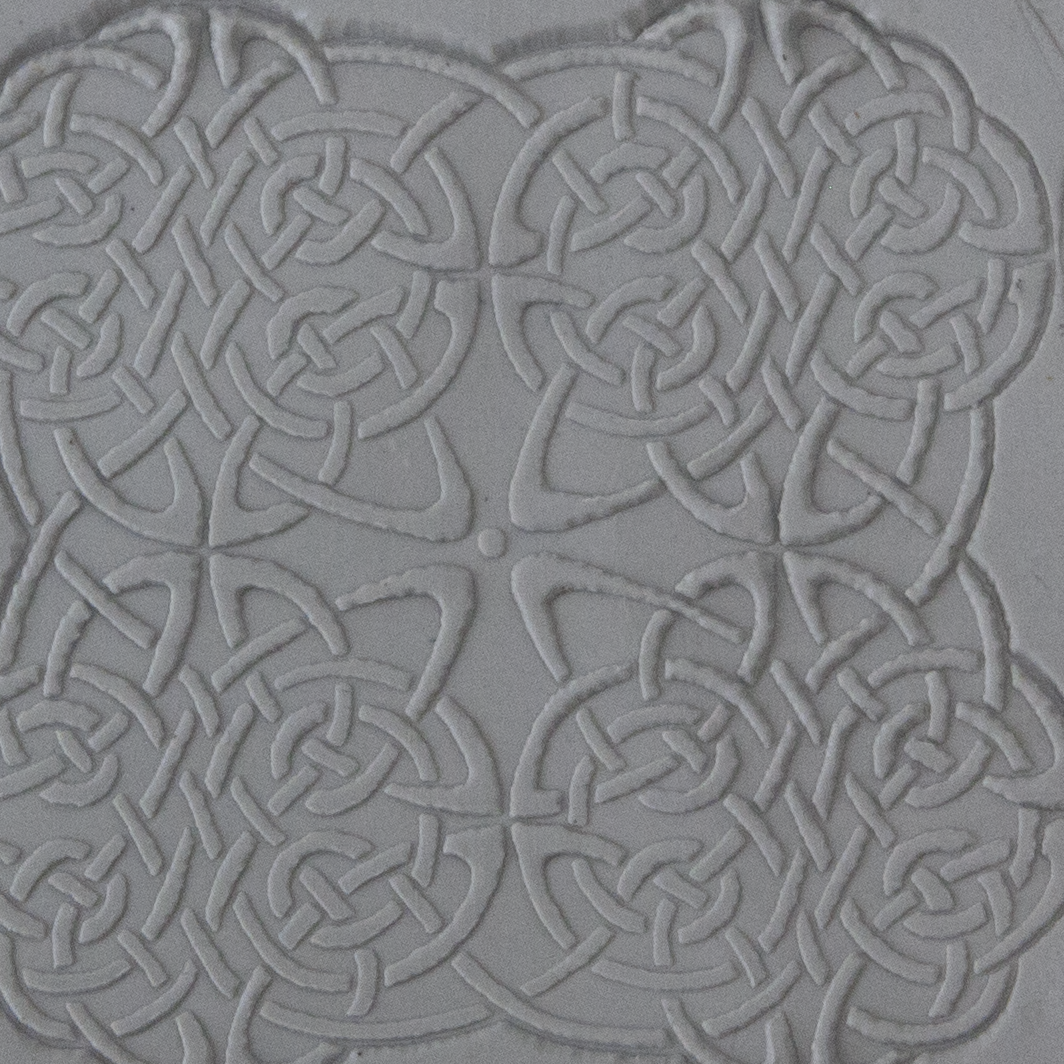 Texture Tile - Celtic Knots sample rolled into clay