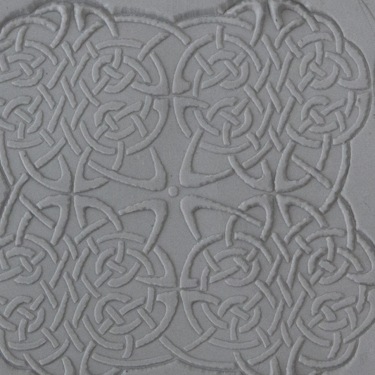 Texture Tile - Celtic Knots sample rolled into clay