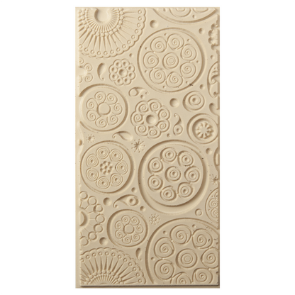 Texture Tile - Astro Embossed. Beige Texture Tiles are flexible, washable and can be used with any soft clay. Spritz with CoolSlip or dust on Dry Powder Release for stick-free impressions when using metal clay and polymer clay.