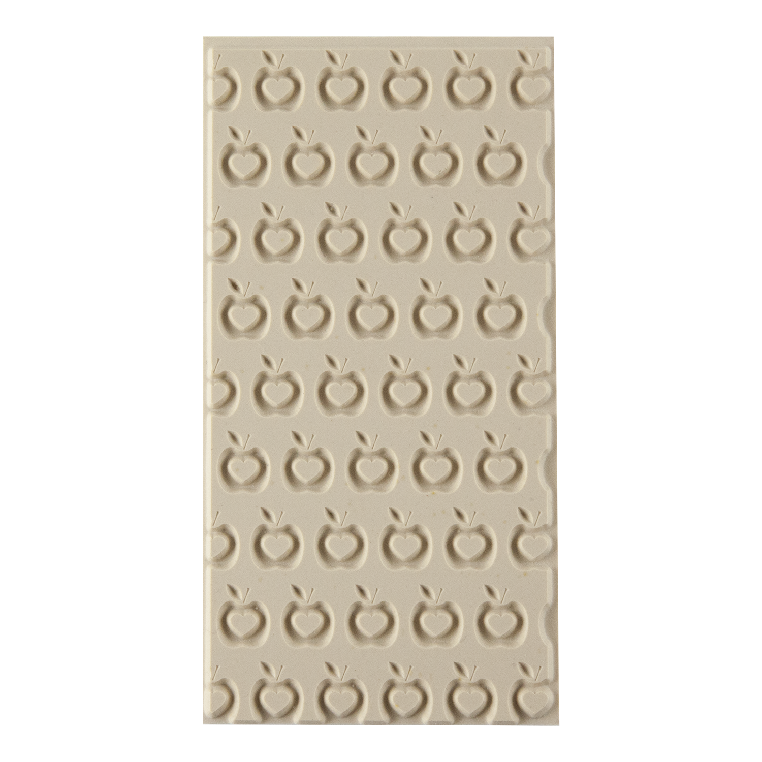Texture Tile - The Heart is the Core Embossed. Beige Texture Tiles are flexible, washable and can be used with any soft clay. Spritz with CoolSlip or dust on Dry Powder Release for stick-free impressions when using metal clay and polymer clay.