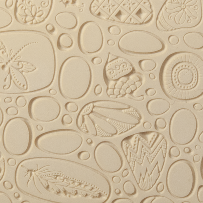 Texture Tile - Pebble Puzzle Fineline. Beige Texture Tiles are flexible, washable and can be used with any soft clay. Spritz with CoolSlip or dust on Dry Powder Release for stick-free impressions when using metal clay and polymer clay.