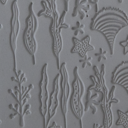 Texture Tile - Seascape sample rolled into clay