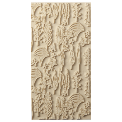 Texture Tile - Seascape. Beige Texture Tiles are flexible, washable and can be used with any soft clay. Spritz with CoolSlip or dust on Dry Powder Release for stick-free impressions when using metal clay and polymer clay.