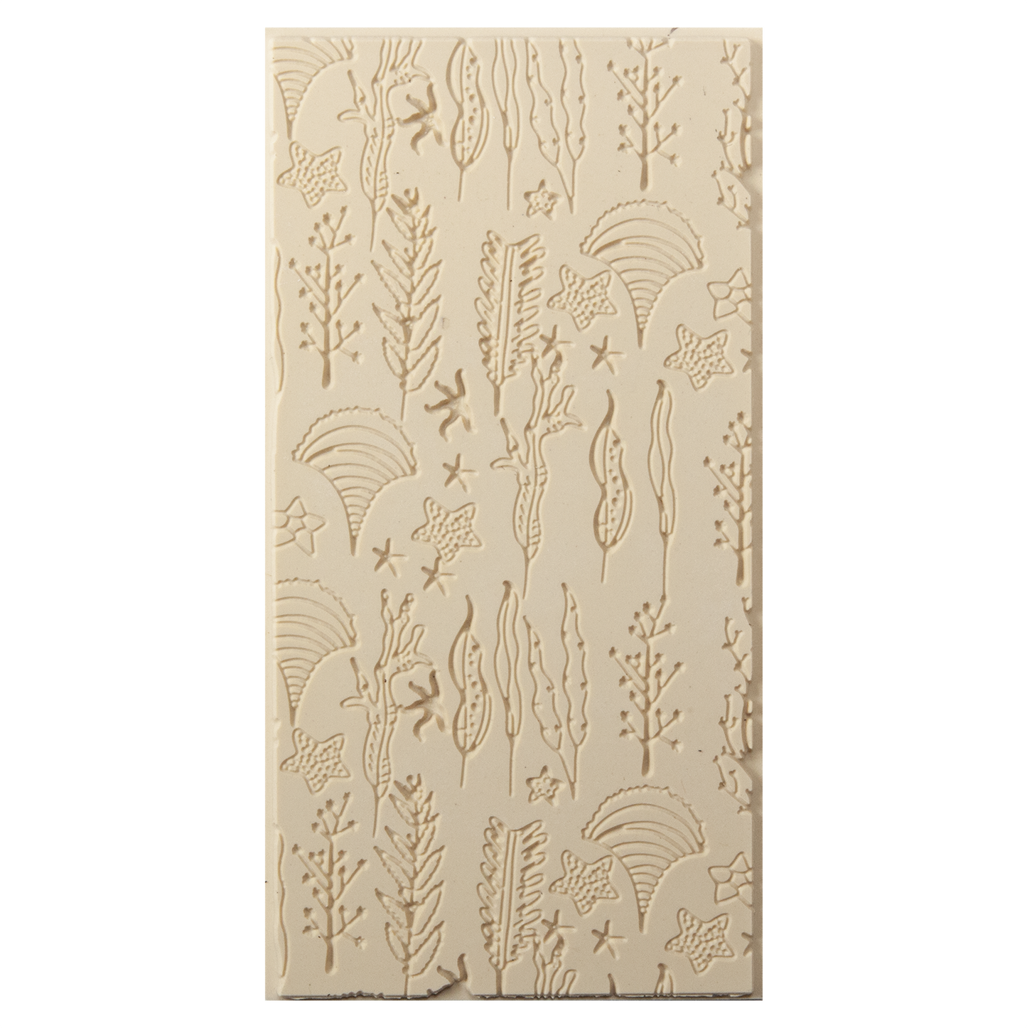 Texture Tile - Seascape Fineline. Beige Texture Tiles are flexible, washable and can be used with any soft clay. Spritz with CoolSlip or dust on Dry Powder Release for stick-free impressions when using metal clay and polymer clay.