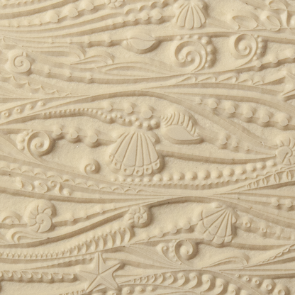 Texture Tile - Ocean Motion. Beige Texture Tiles are flexible, washable and can be used with any soft clay. Spritz with CoolSlip or dust on Dry Powder Release for stick-free impressions when using metal clay and polymer clay.
