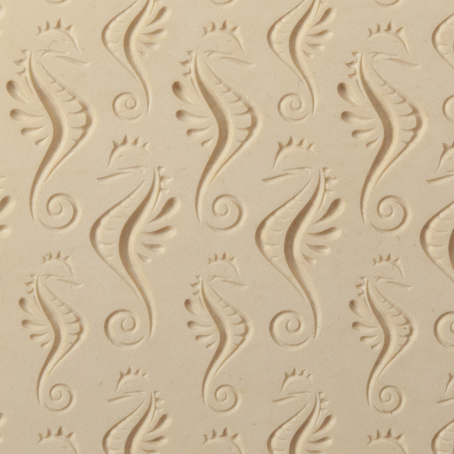 Texture Tile - Dragon of the Sea Fineline. Beige Texture Tiles are flexible, washable and can be used with any soft clay. Spritz with CoolSlip or dust on Dry Powder Release for stick-free impressions when using metal clay and polymer clay.