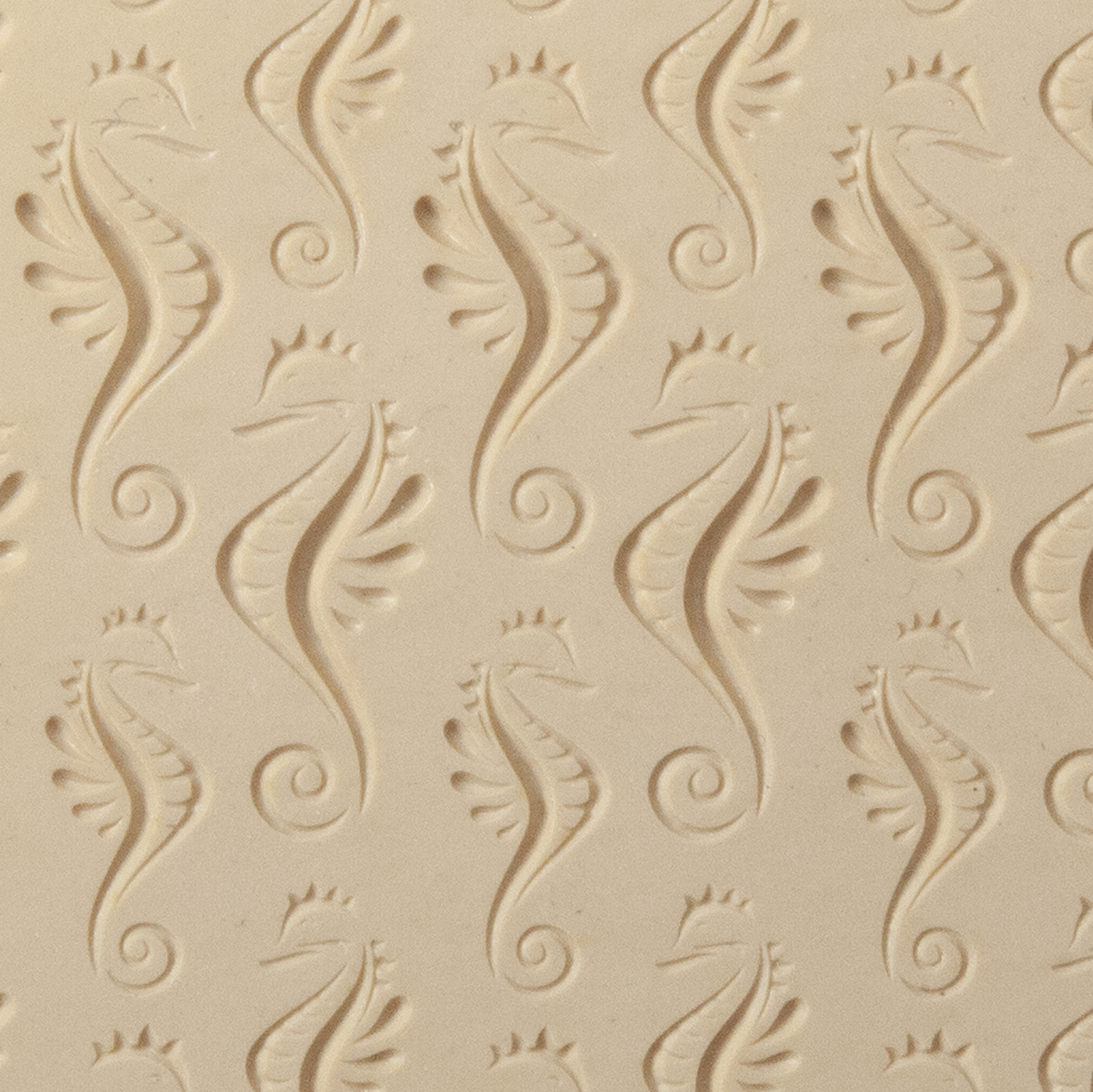 Texture Tile - Dragon of the Sea Fineline. Beige Texture Tiles are flexible, washable and can be used with any soft clay. Spritz with CoolSlip or dust on Dry Powder Release for stick-free impressions when using metal clay and polymer clay.