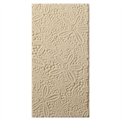 Texture Tile - Cosmic Starfish. Beige Texture Tiles are flexible, washable and can be used with any soft clay. Spritz with CoolSlip or dust on Dry Powder Release for stick-free impressions when using metal clay and polymer clay.