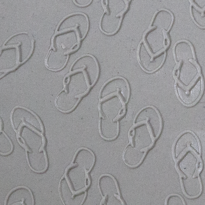 Texture Tile - The Flips and the Flops Embossed sample rolled into clay