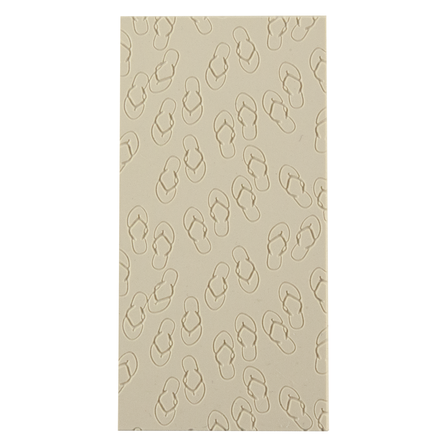 Texture Tile - The Flips and the Flops Embossed. Beige Texture Tiles are flexible, washable and can be used with any soft clay. Spritz with CoolSlip or dust on Dry Powder Release for stick-free impressions when using metal clay and polymer clay.