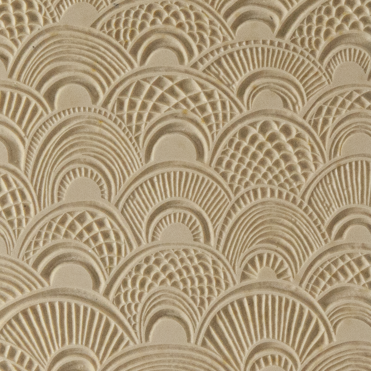 Texture Tile - Seashell Sunrise. Beige Texture Tiles are flexible, washable and can be used with any soft clay. Spritz with CoolSlip or dust on Dry Powder Release for stick-free impressions when using metal clay and polymer clay.