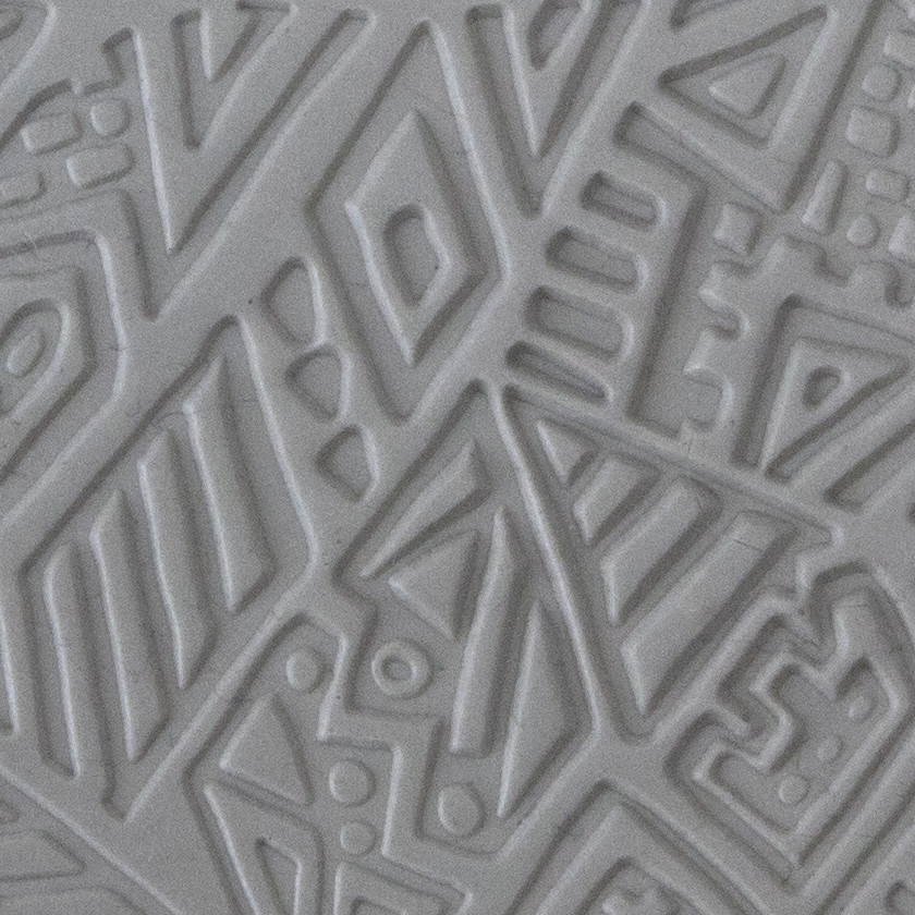 Texture Tile - Cave Maze sample rolled into clay