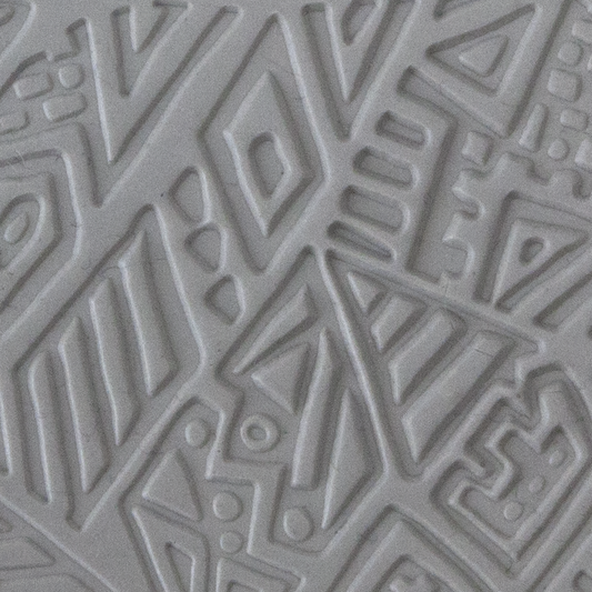 Texture Tile - Cave Maze sample rolled into clay