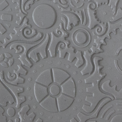 Texture Tile - Steampunk Swirl sample rolled into clay