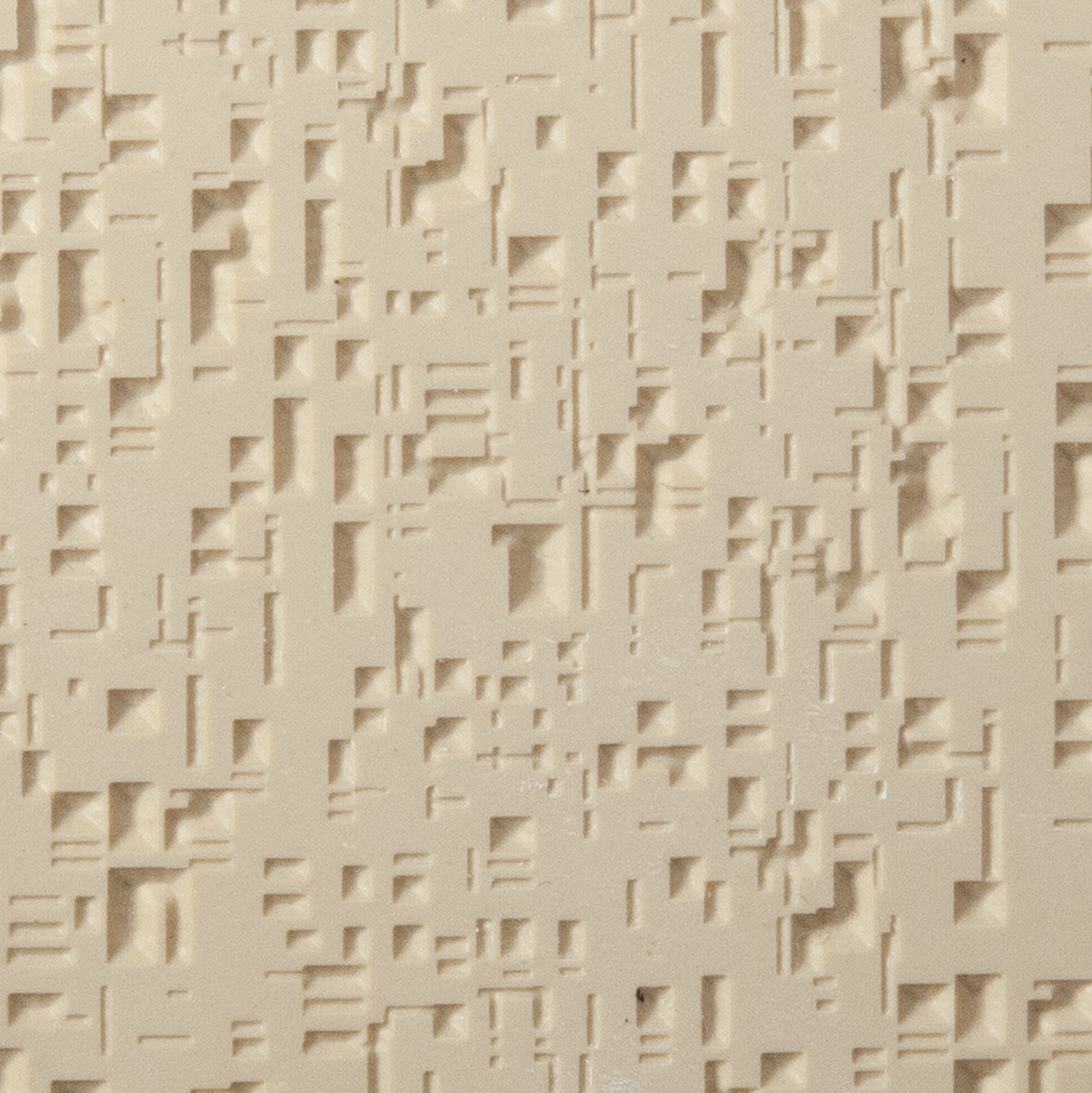 Texture Tile - Interference. Beige Texture Tiles are flexible, washable and can be used with any soft clay. Spritz with CoolSlip or dust on Dry Powder Release for stick-free impressions when using metal clay and polymer clay.