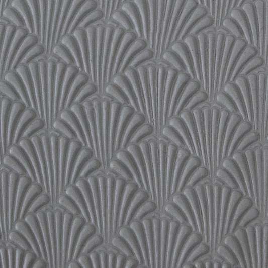 Texture Tile - Classic Scallop sample rolled into clay