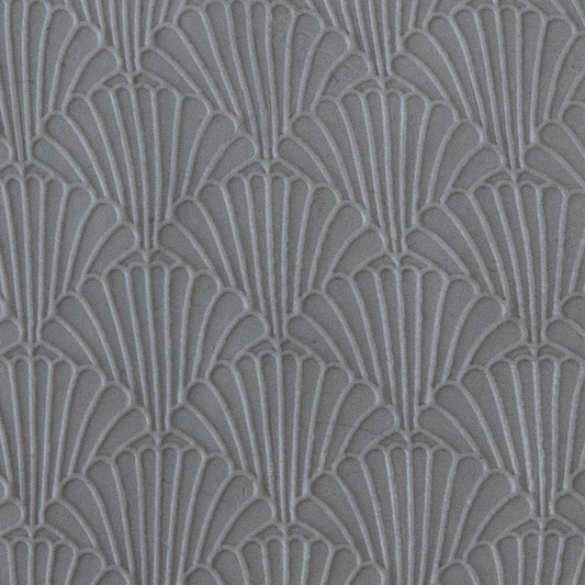 Texture Tile - Classic Scallop Fineline sample rolled into clay