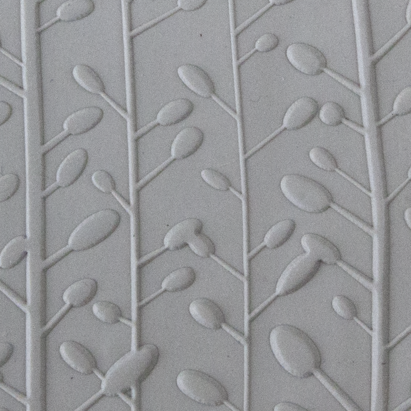 Texture Tile - Plum Tree Embossed sample rolled into clay