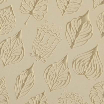 Texture Tile - Flower Shower Embossed. Beige Texture Tiles are flexible, washable and can be used with any soft clay. Spritz with CoolSlip or dust on Dry Powder Release for stick-free impressions when using metal clay and polymer clay.