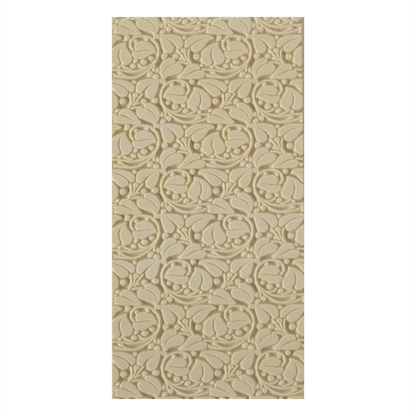 Texture Tile - Ivy. Beige Texture Tiles are flexible, washable and can be used with any soft clay. Spritz with CoolSlip or dust on Dry Powder Release for stick-free impressions when using metal clay and polymer clay.