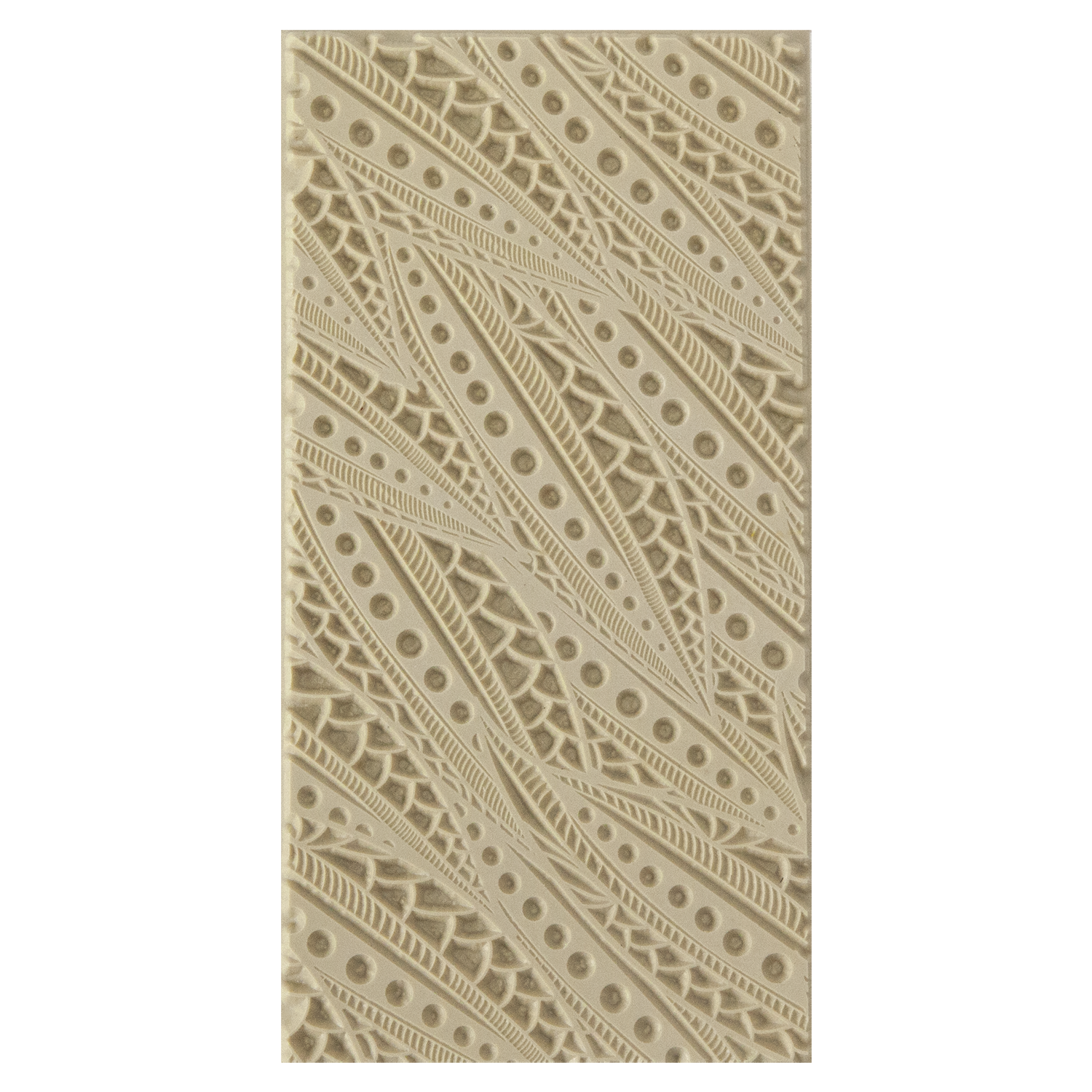 Texture Tile - Pods. Beige Texture Tiles are flexible, washable and can be used with any soft clay. Spritz with CoolSlip or dust on Dry Powder Release for stick-free impressions when using metal clay and polymer clay.