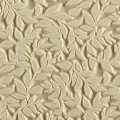 Texture Tile - Simple Leaves. Beige Texture Tiles are flexible, washable and can be used with any soft clay. Spritz with CoolSlip or dust on Dry Powder Release for stick-free impressions when using metal clay and polymer clay.